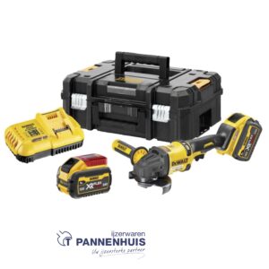Dewalt DCG418X2 54V XR FLEXVOLT Haakse slijper 125mm - 2x 9.0Ah accu's en snellader