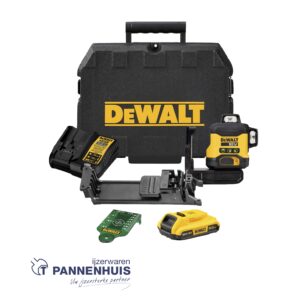 Dewalt DCLE34031D1 18V 3x360° Compact Laser, 1x 2Ah - Groen