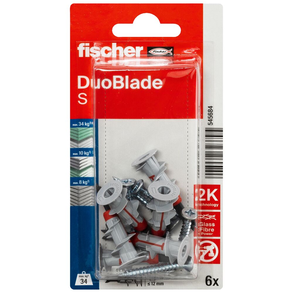 fischer Gipsplaatplug DuoBlade S met schroef (blister) - Afbeelding 2