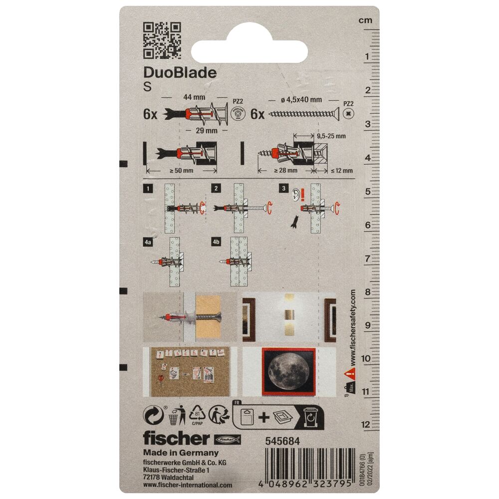 fischer Gipsplaatplug DuoBlade S met schroef (blister) - Afbeelding 4