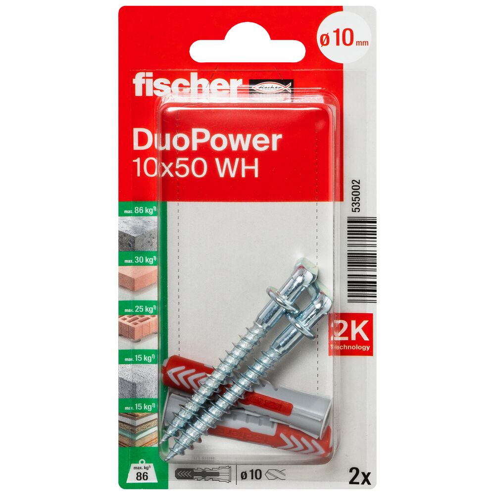 fischer DuoPower 10x50 met winkelhaak (blister) - Afbeelding 2