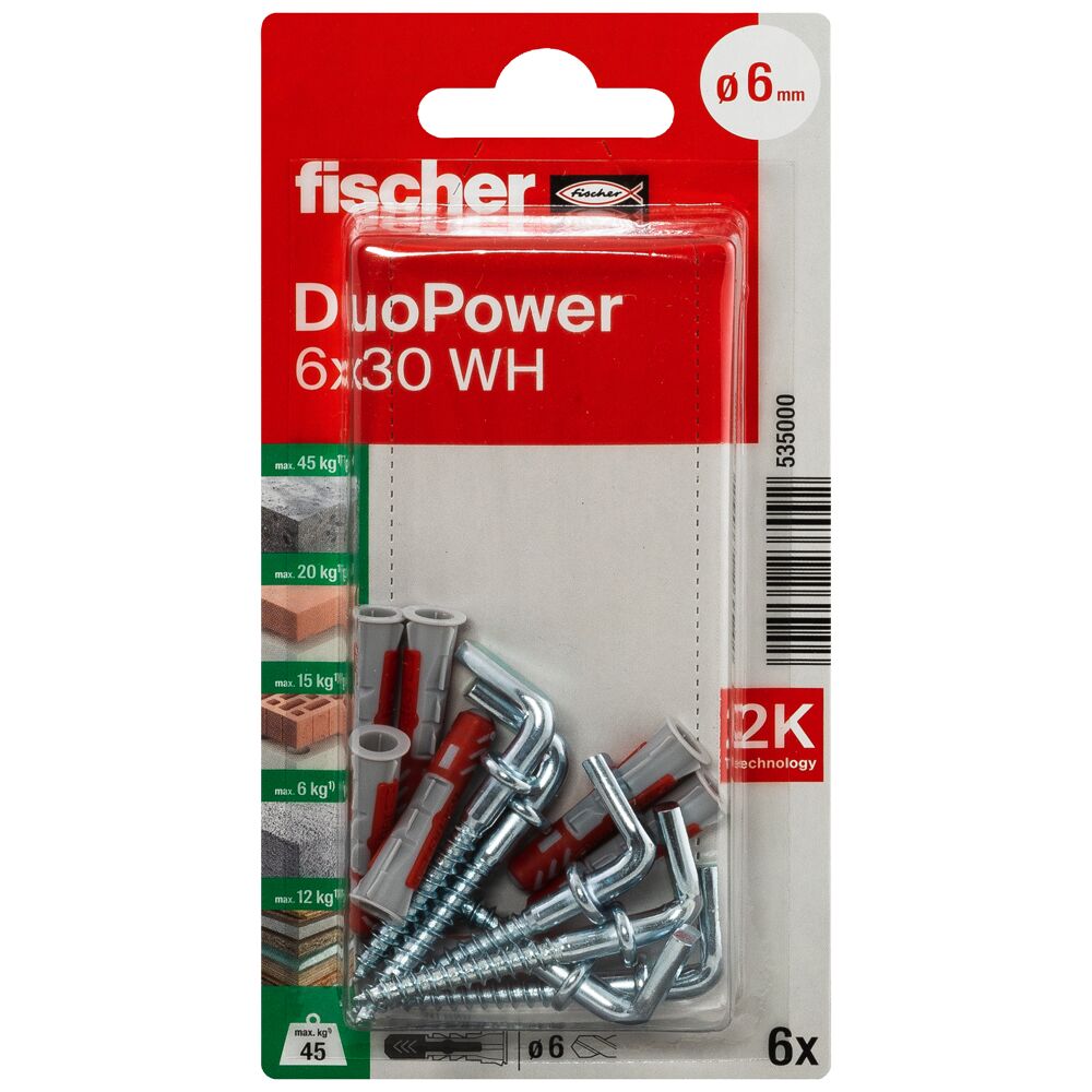 fischer DuoPower 6x30 met winkelhaak (blister) - Afbeelding 2