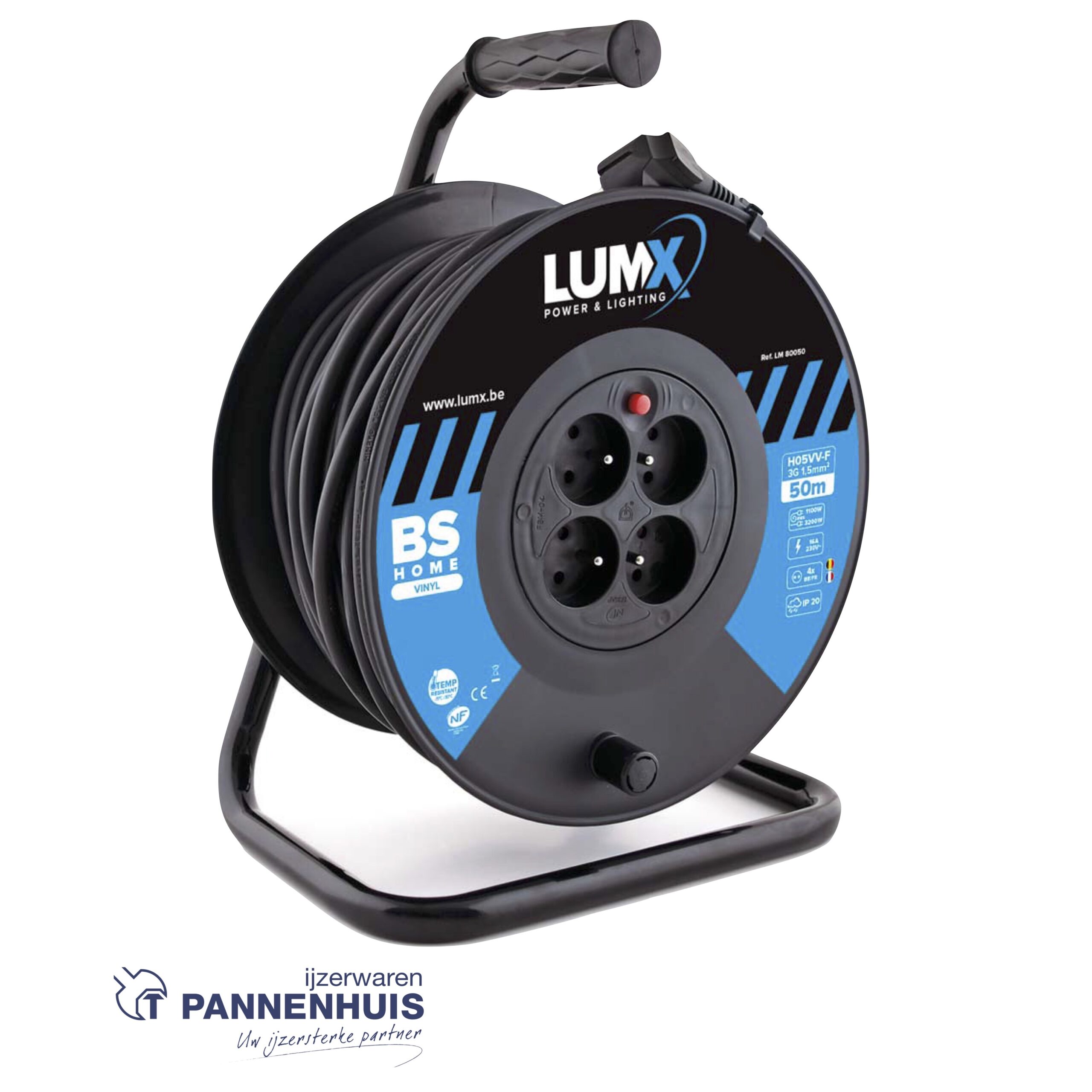 Lumx Kabelhaspel standaard 50 m - XPN 1,5 mm2