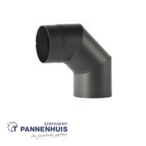 Kachelbuis Bocht 90° 150 mm staal 2mm zwart gelakt