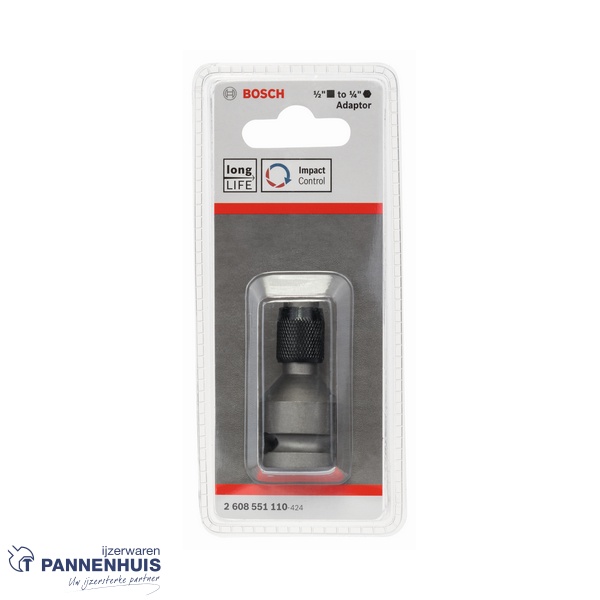 Bosch Adapter 1/4" 50 mm van 1/2" naar 1/4" bitsaansluiting - Afbeelding 2