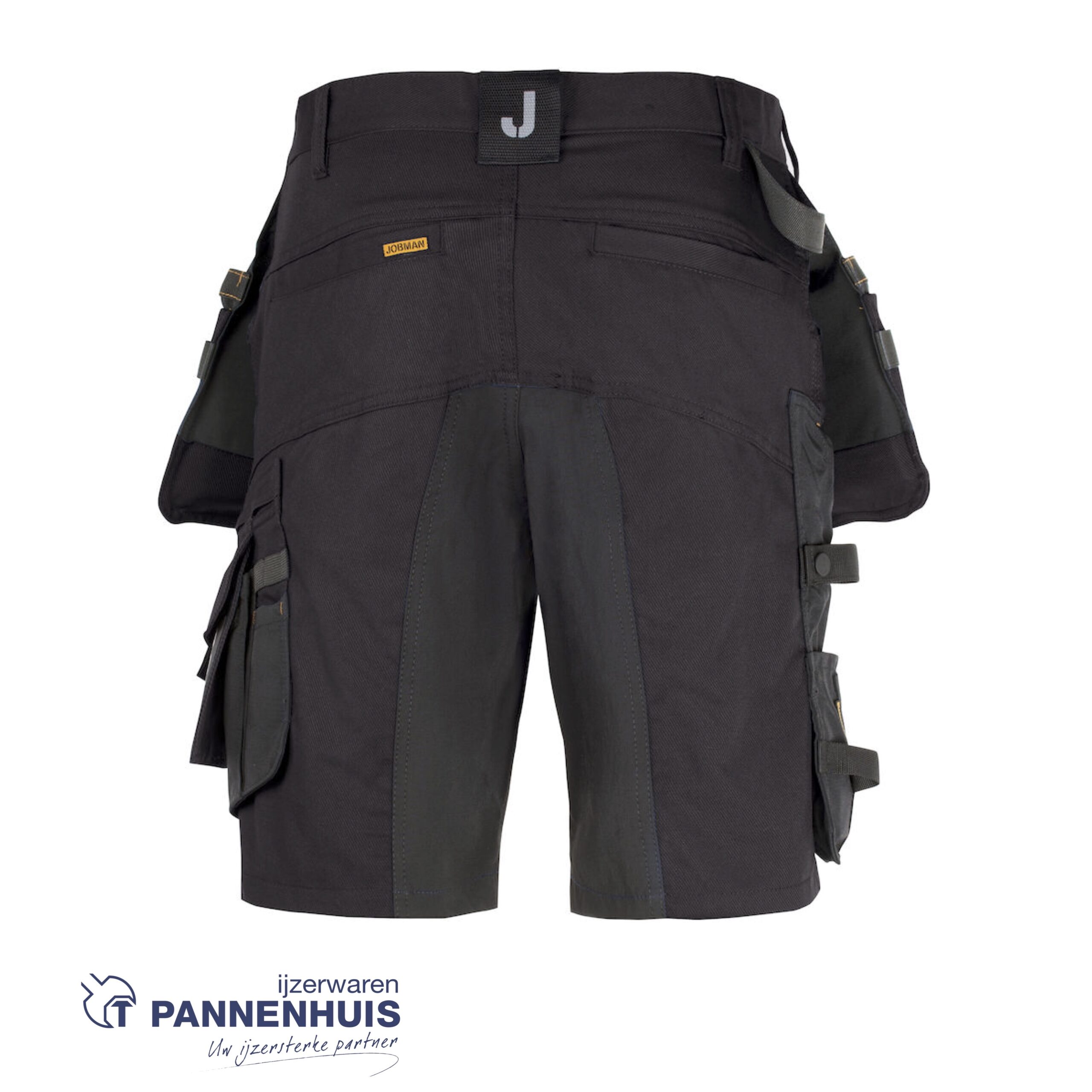 Jobman 2168 Craftsman shorts stretch C56 zwart/zwart - Afbeelding 2