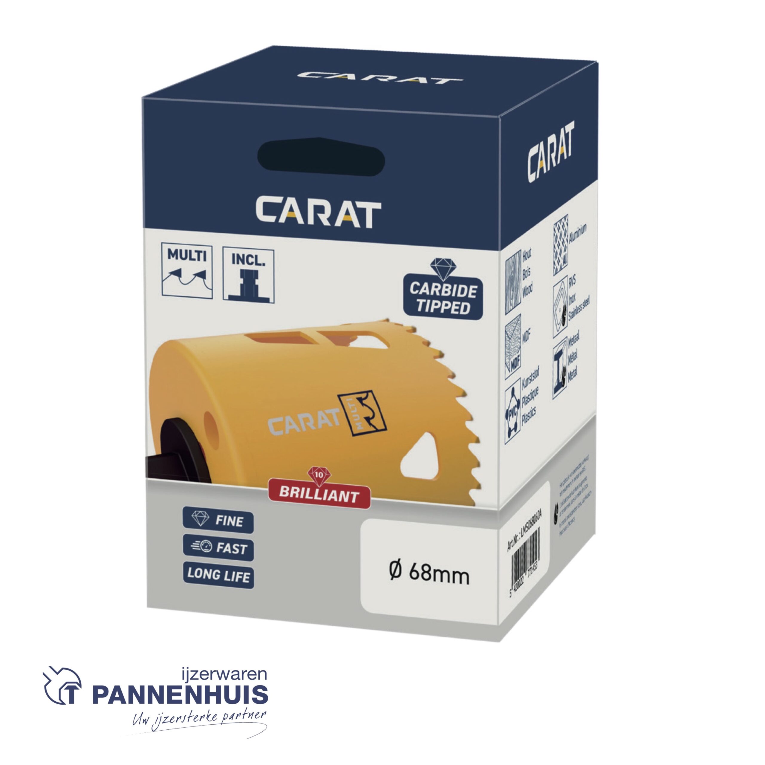 Carat Briljant Multicut gatzaag 070mm l.60 + adapter - Afbeelding 2
