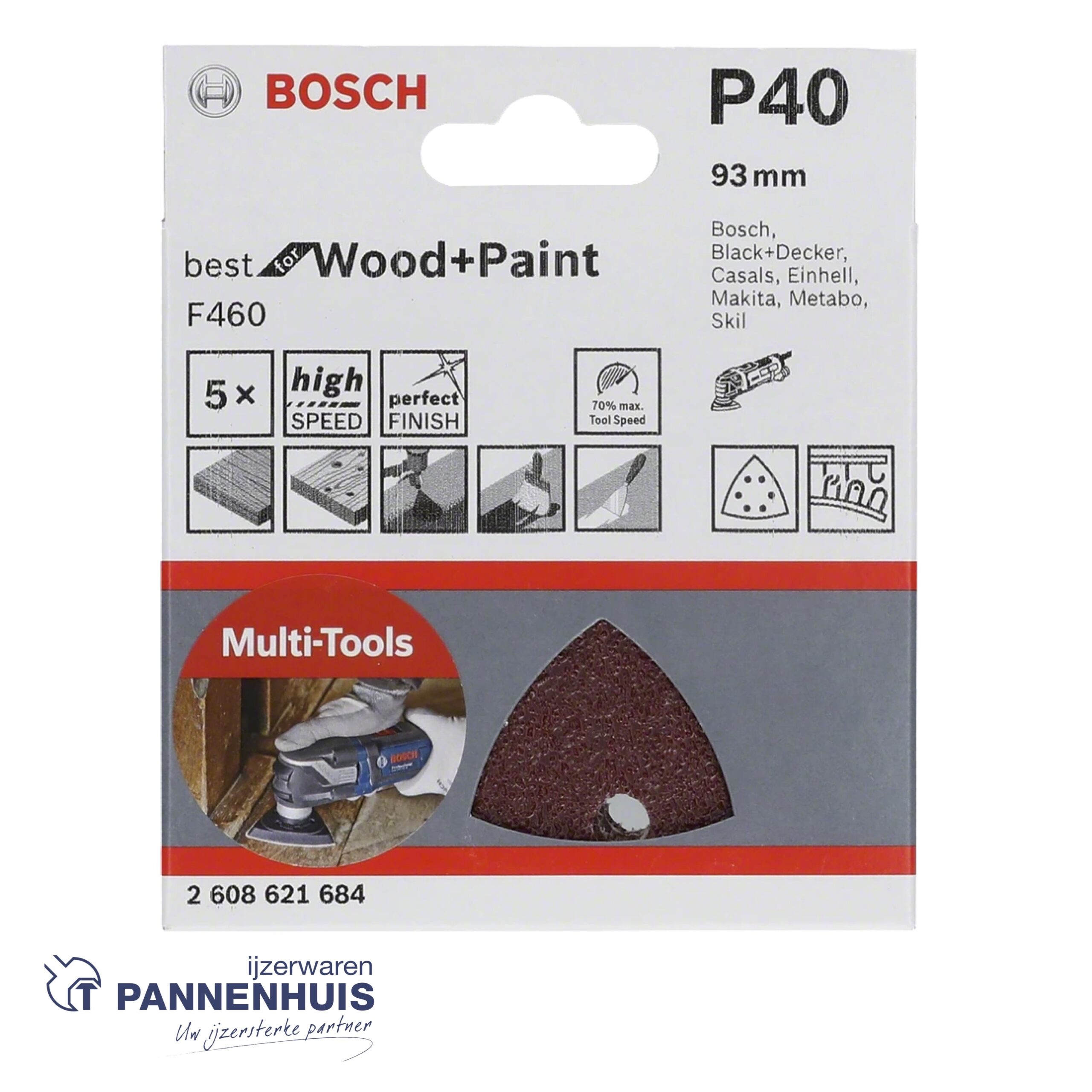 Bosch Schuurblad F460 Delta, K 40 BFW 5x - Afbeelding 2
