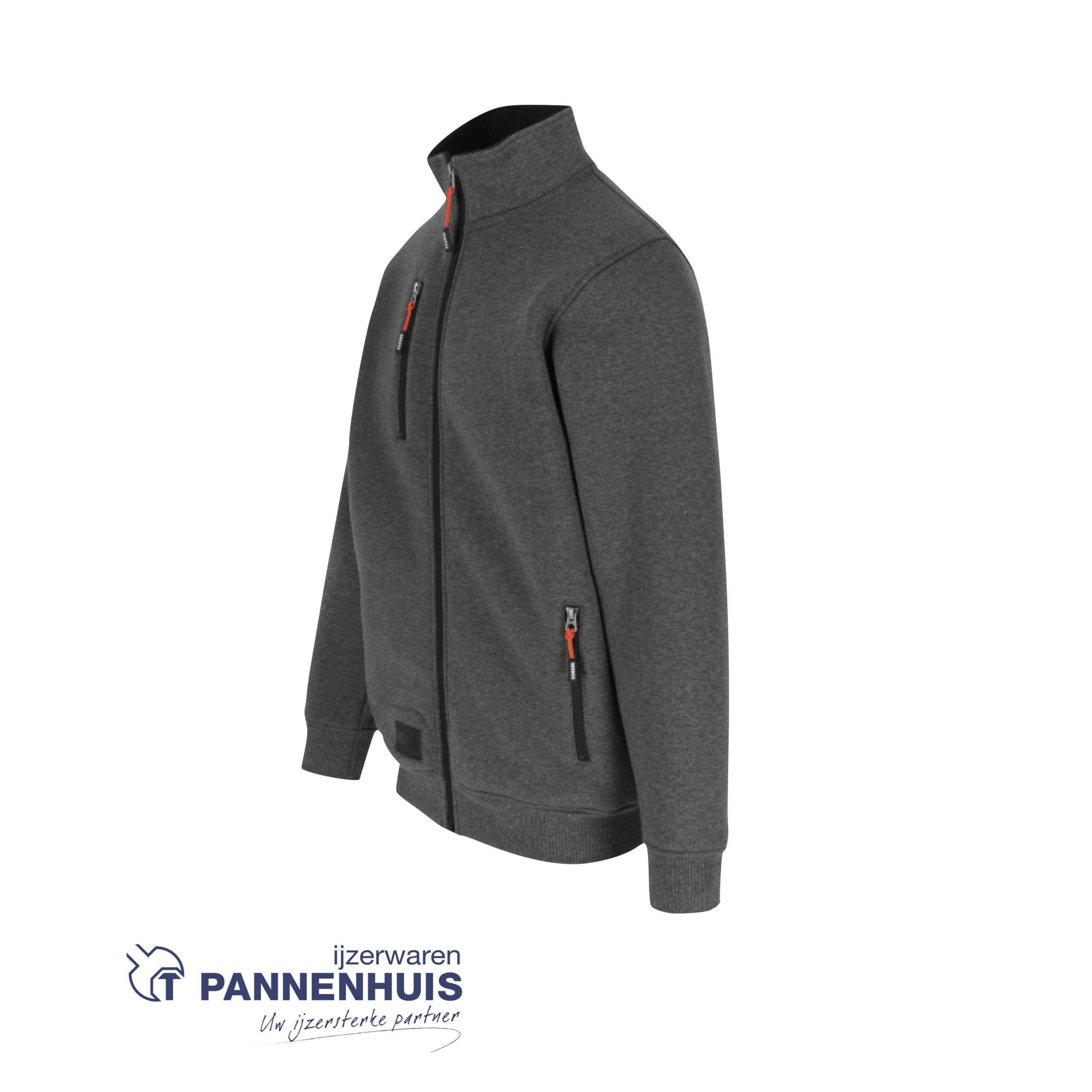 Herock Otar sweater met kraag donker heather grijs S - Afbeelding 2