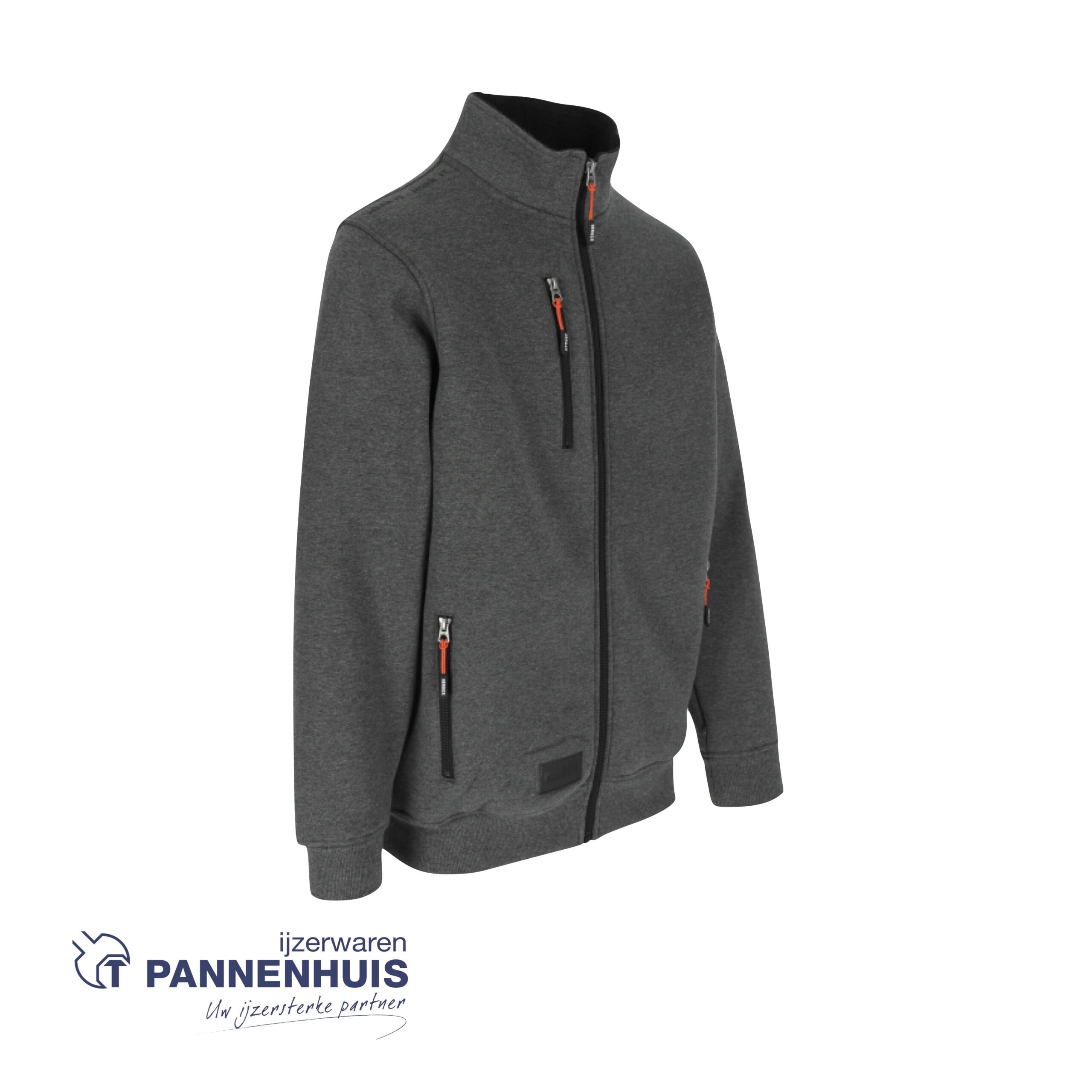 Herock Otar sweater met kraag donker heather grijs XXL - Afbeelding 3
