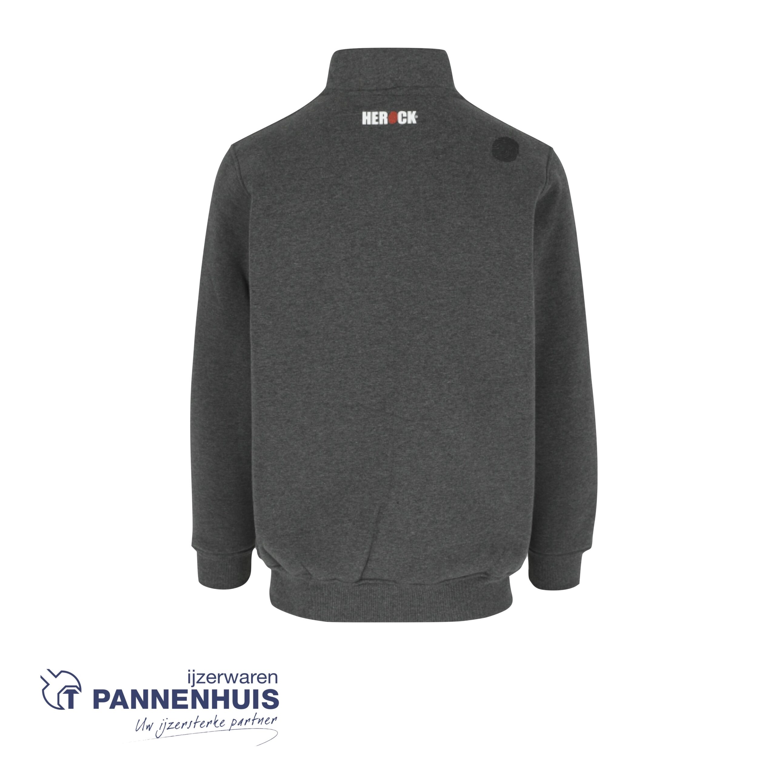 Herock Otar sweater met kraag donker heather grijs XXL - Afbeelding 4