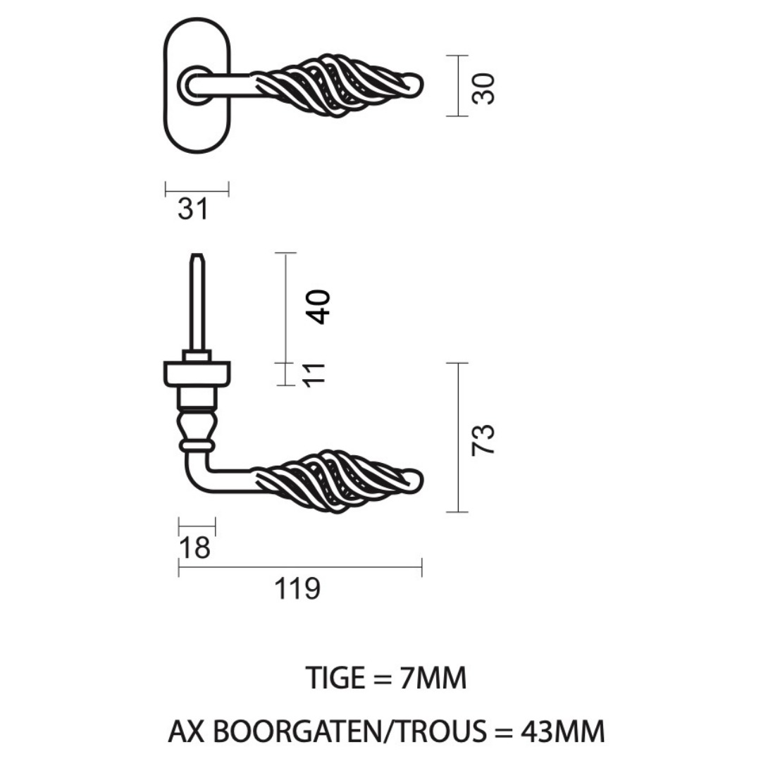 Raamkruk SPIRALUS DK ROEST - Afbeelding 2