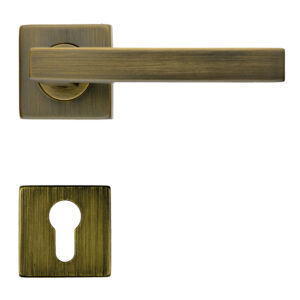 Deurkruk Pro KUBIC SHAPE 16MM MAT BRONS R+E CYL