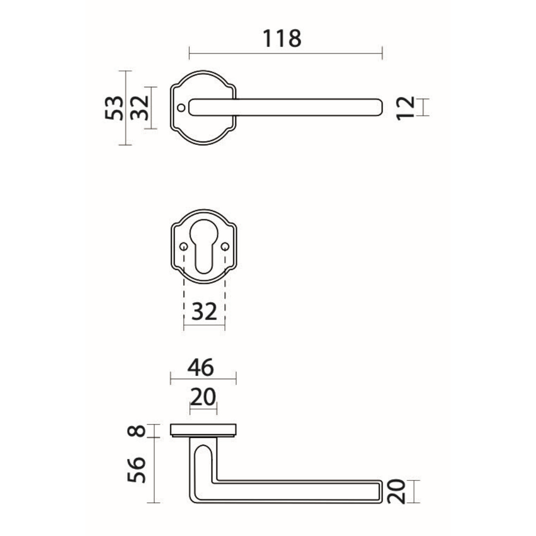 Deurkruk Pro RALPH FONT R+E CYL - Afbeelding 2