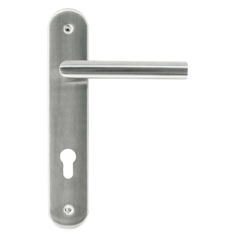 Deurkruk Pro I SHAPE 19mm Inox Plus Plaat + CYL 85mm