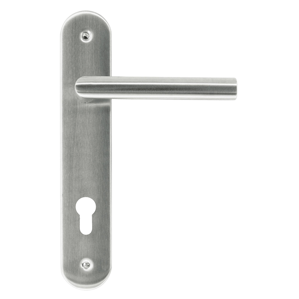 Deurkruk Pro I SHAPE 19mm Inox Plus Plaat + CYL 92mm