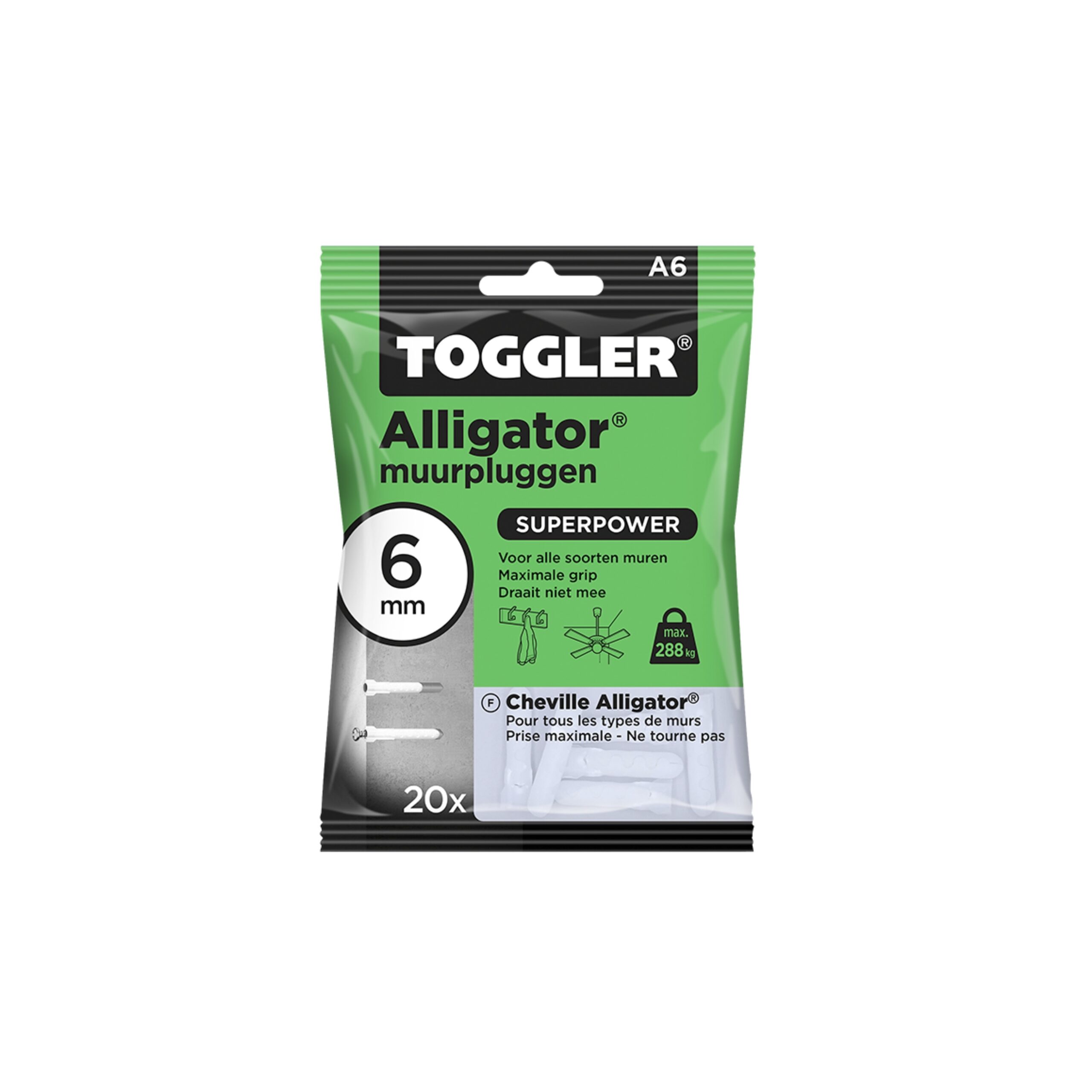 Toggler A 6 Alligator Plug 6mm 20 st (groen) - Afbeelding 2