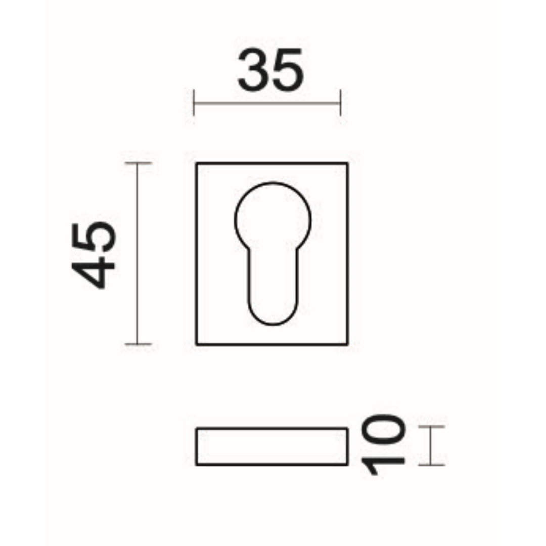 Sleutelplaatje Cilinder Square 35X45MM Wit structuur - Afbeelding 2