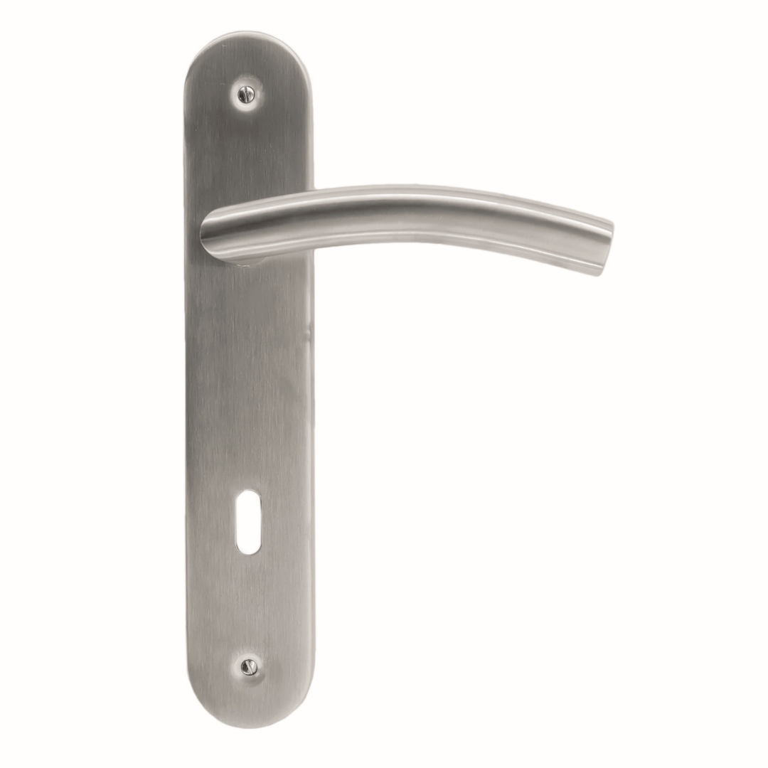 Deurkruk Pro GI SHAPE 19MM INOX PLUS PLAAT+KEY 90MM