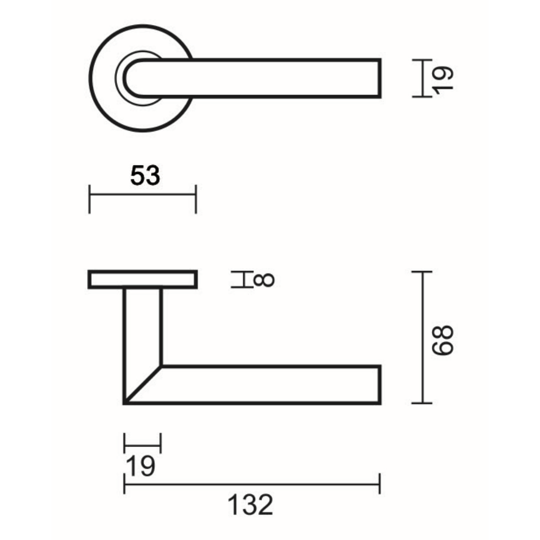 Deurkruk Pro I SHAPE 19MM CLASS 3 INOX PLUS R+NO KEY - Afbeelding 2