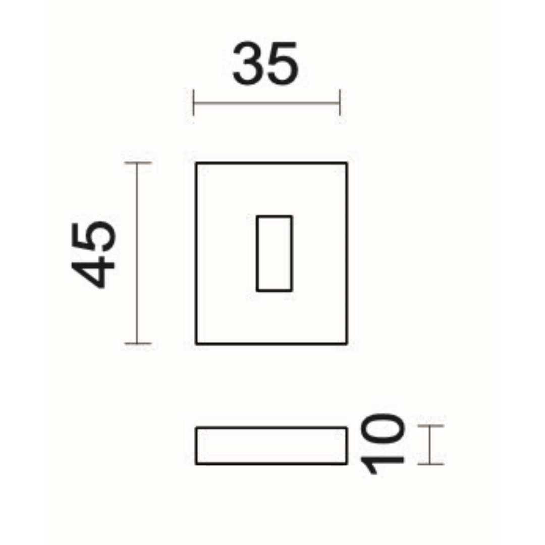 Sleutelplaatje BB SQUARE 35X45MM WIT STRUCTUUR - Afbeelding 2