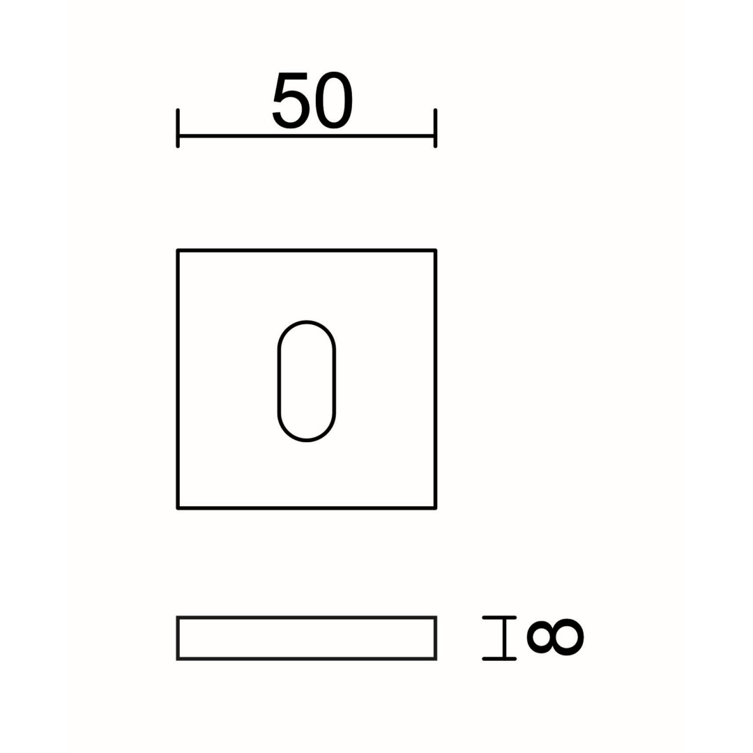 Sleutelplaatje BB SQUARE 50MM MANI CROMSAT - Afbeelding 2
