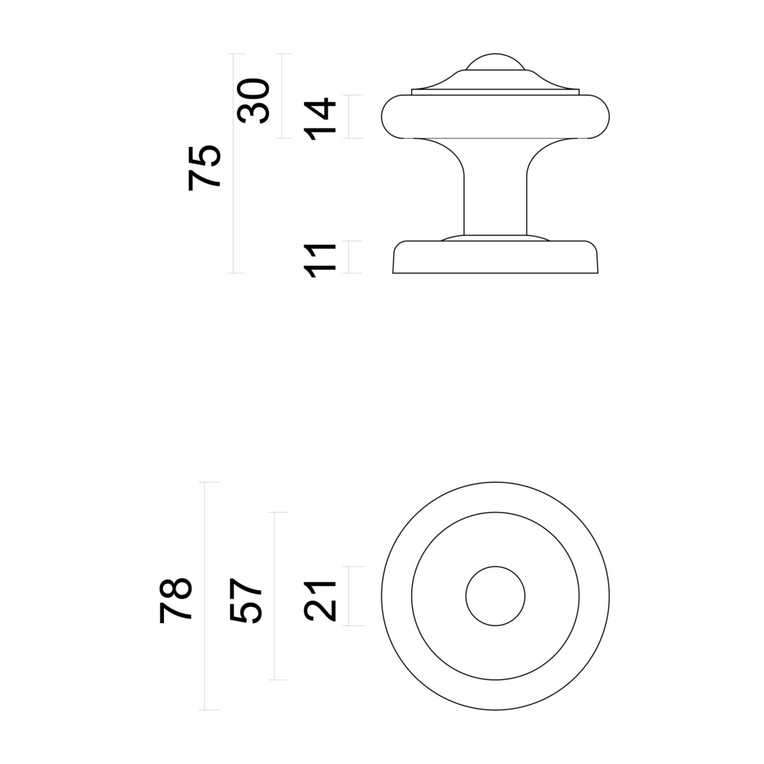 Vaste top ROND ROEST DIA 80MM - Afbeelding 2