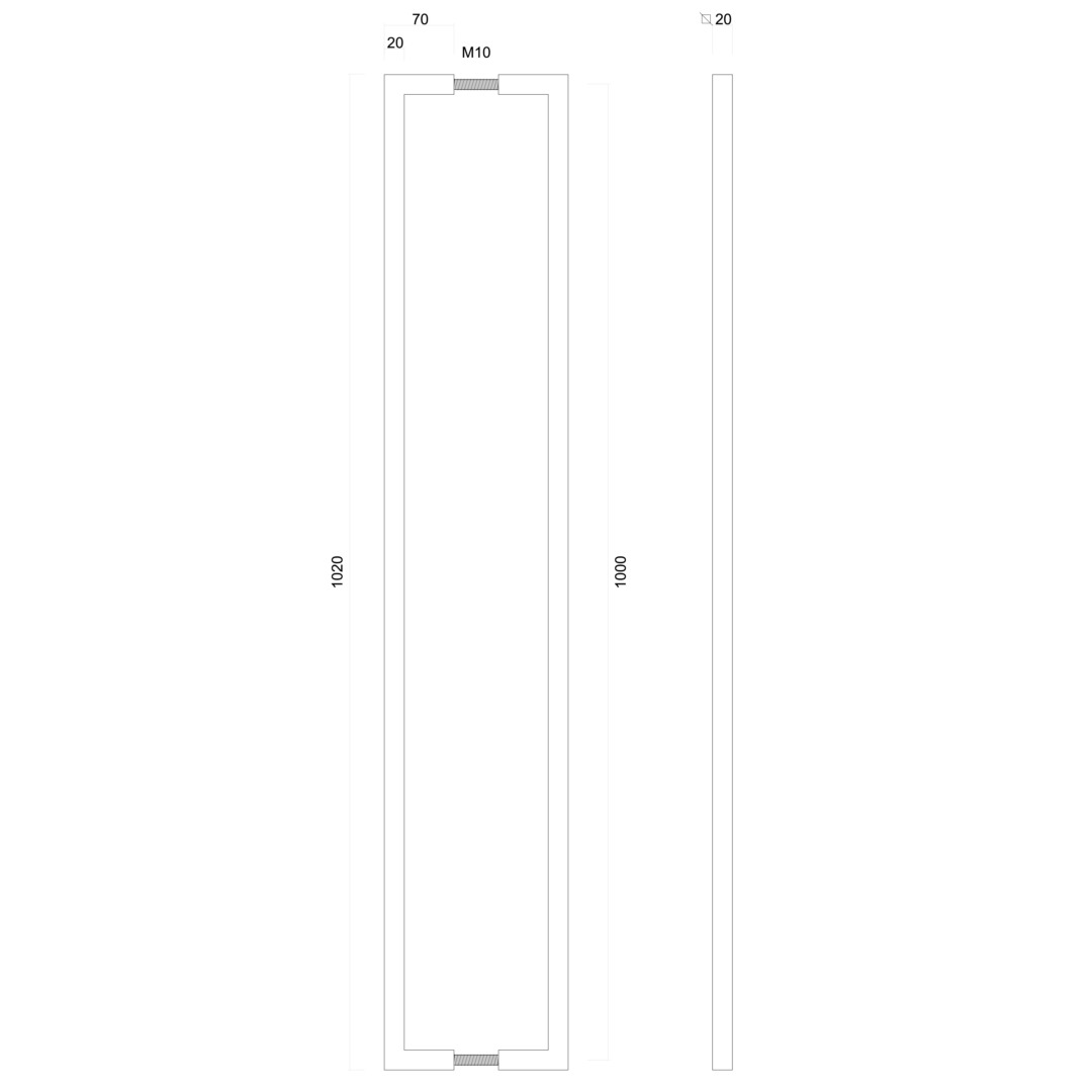 Trekker CUBICA 20/1000 INOX PLUS PAAR DEURDIKTE > 3CM - Afbeelding 2