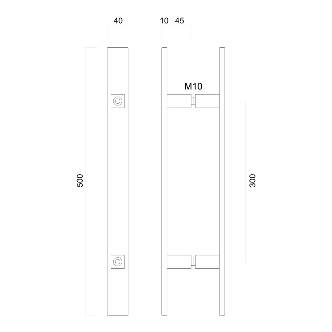 Trekker FLAT 300/500 INOX PLUS PAAR VOOR GLAS - Afbeelding 2