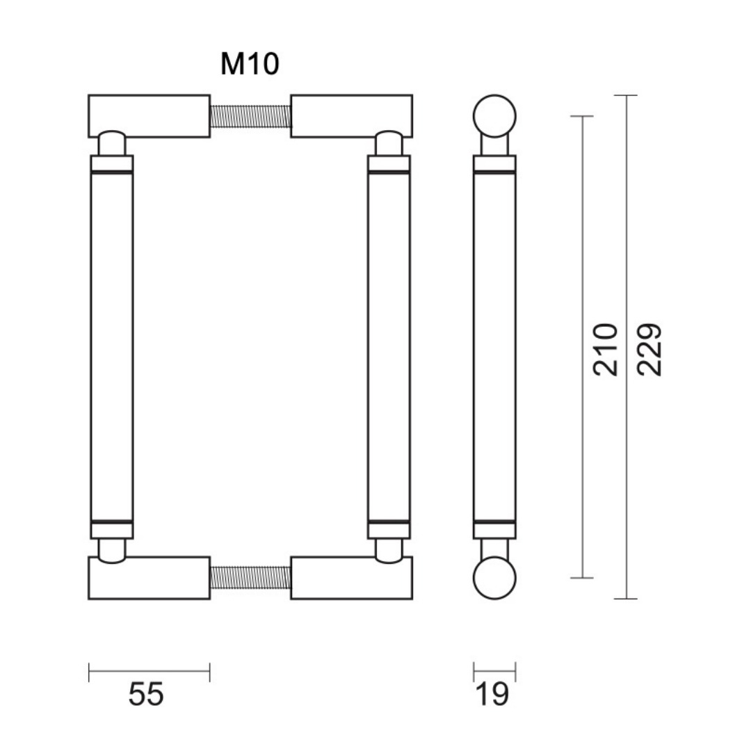 Trekker JUPITER INOX PLUS PAAR DEURDIKTE>3CM - Afbeelding 2