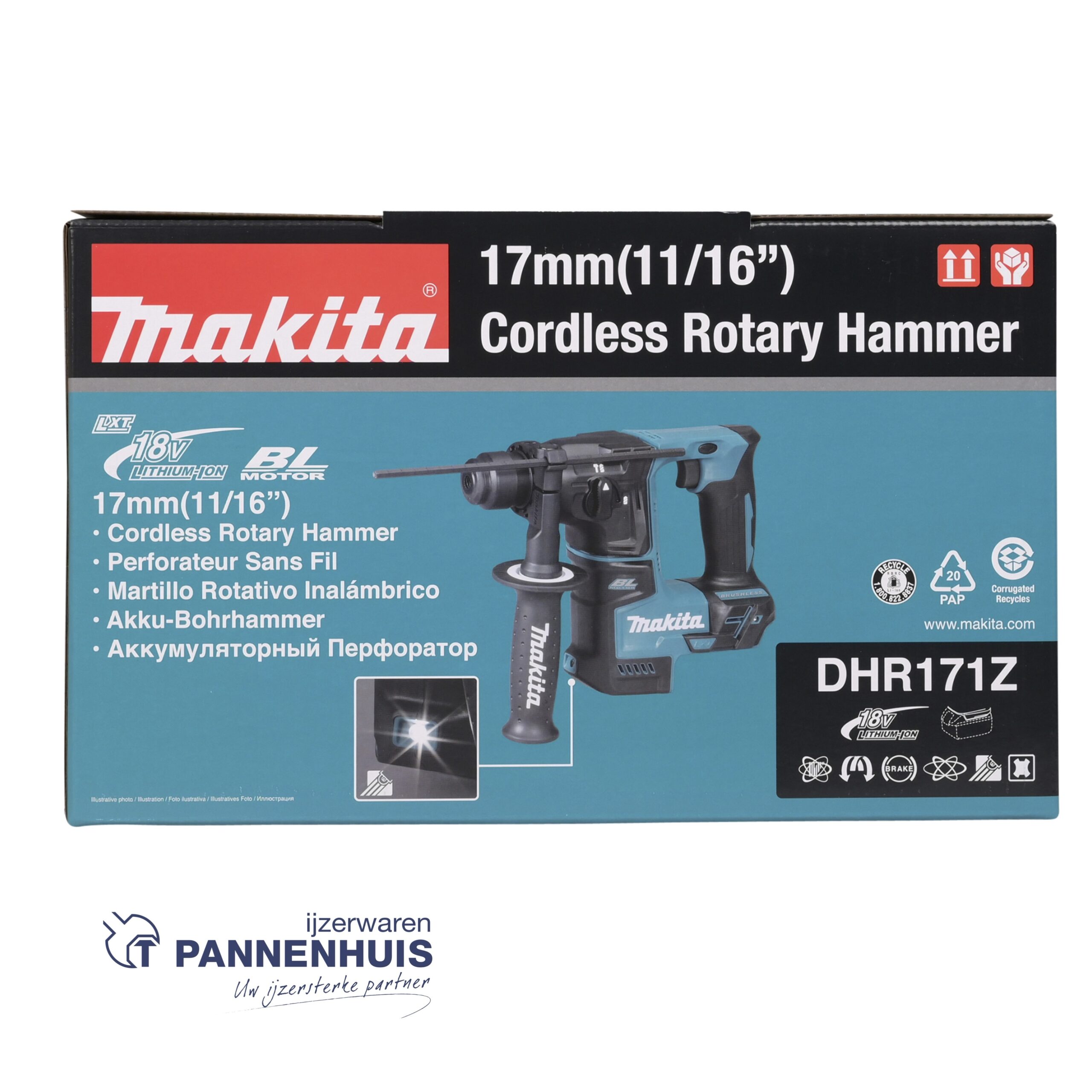 Makita DHR171Z Combihamer LXT ® SDS-plus body - Afbeelding 3