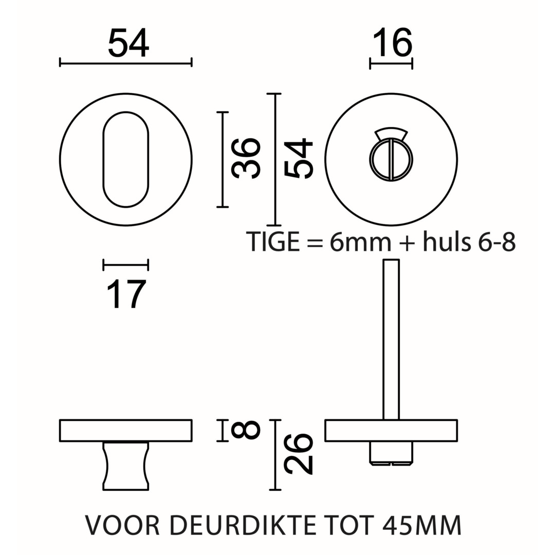 WC garnituur rond SHAPE ZERO INOX - Afbeelding 2