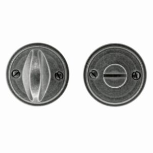 WC garnituur rond retro 48MM PLAT OLD SILVER