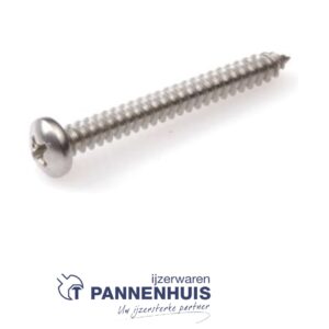 Plaatschroef RVS-A2 cilinderkop phillips 3,50x16 (200st)
