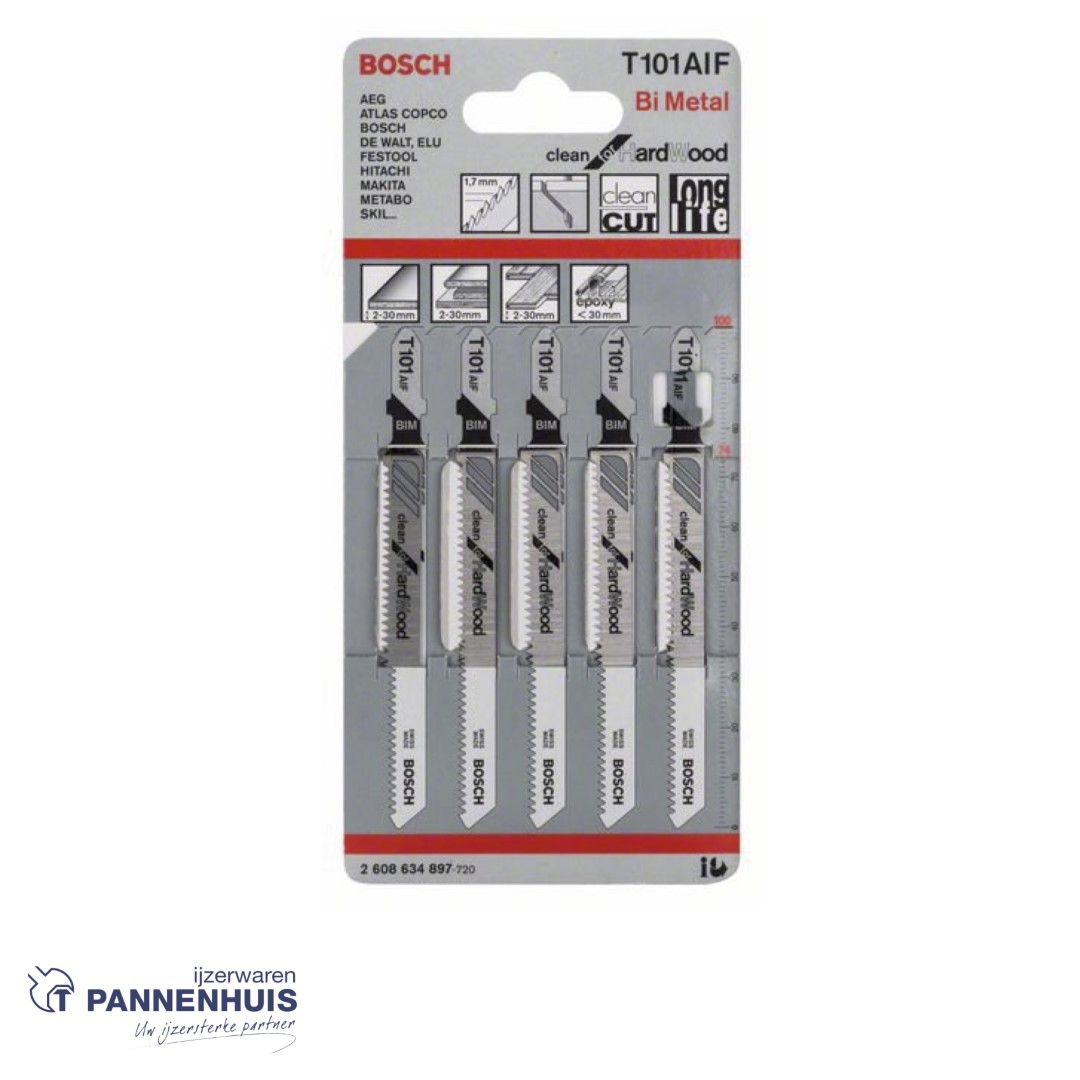 Bosch Decoupeerzaagblad T101 AIF Clean for Hard Wood 5x