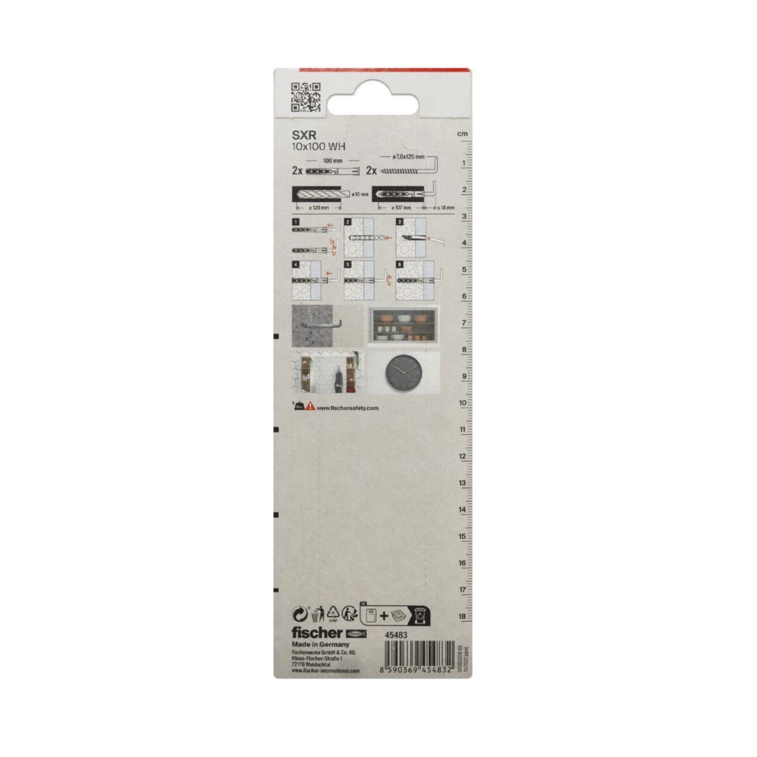 fischer Constructieplug SXR 10 x 100 WH winkelhaak (blister) - Afbeelding 4