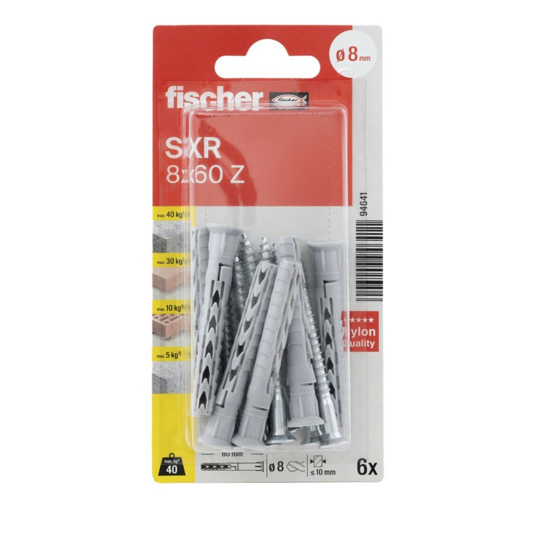 fischer Constructieplug SXR 8 x 60 Z verzonken kop (blister) - Afbeelding 2