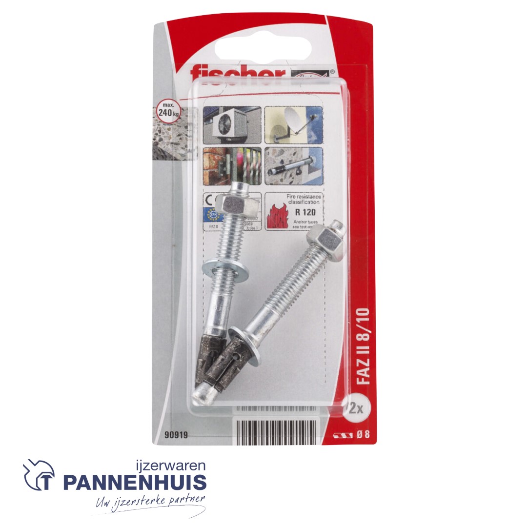 fischer Doorsteekanker FAZ II Plus 8/10 K NV (Blister)