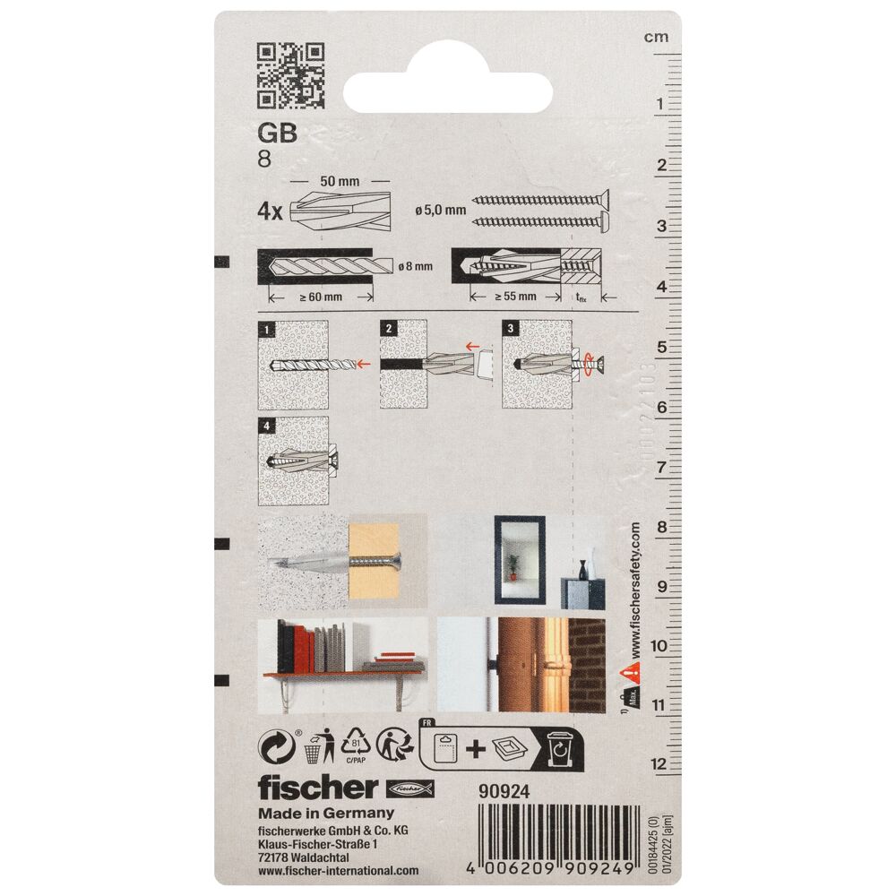 fischer Gasbetonplug GB 8 (blister) - Afbeelding 4