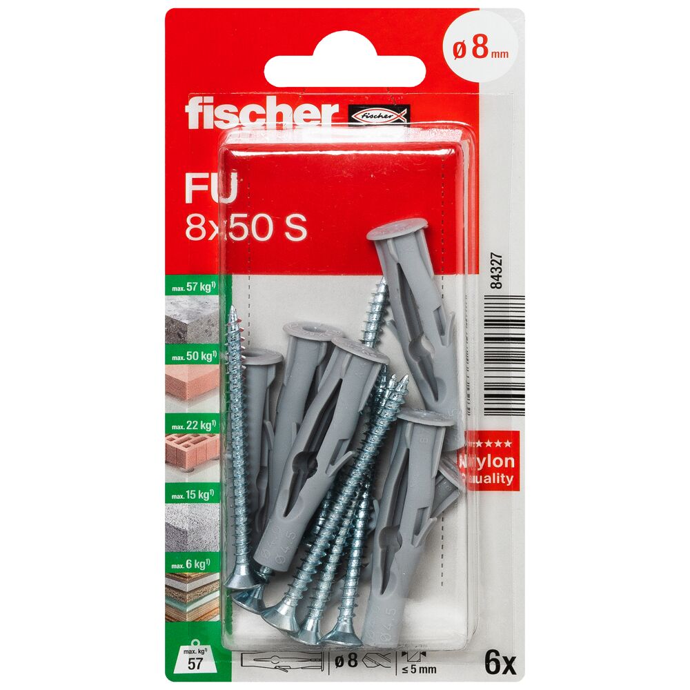 fischer Universeelplug FU 8 x 50 S (blister) - Afbeelding 2