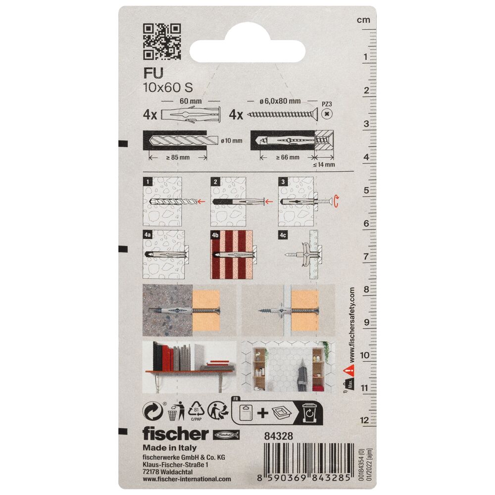 fischer Universeelplug FU 10 x 60 S (blister) - Afbeelding 5