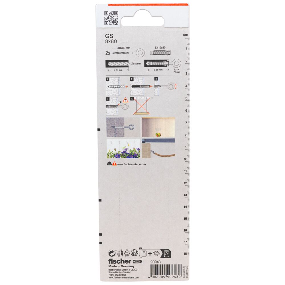 fischer Oogschroef GS 8 x 80 K (blister) - Afbeelding 4