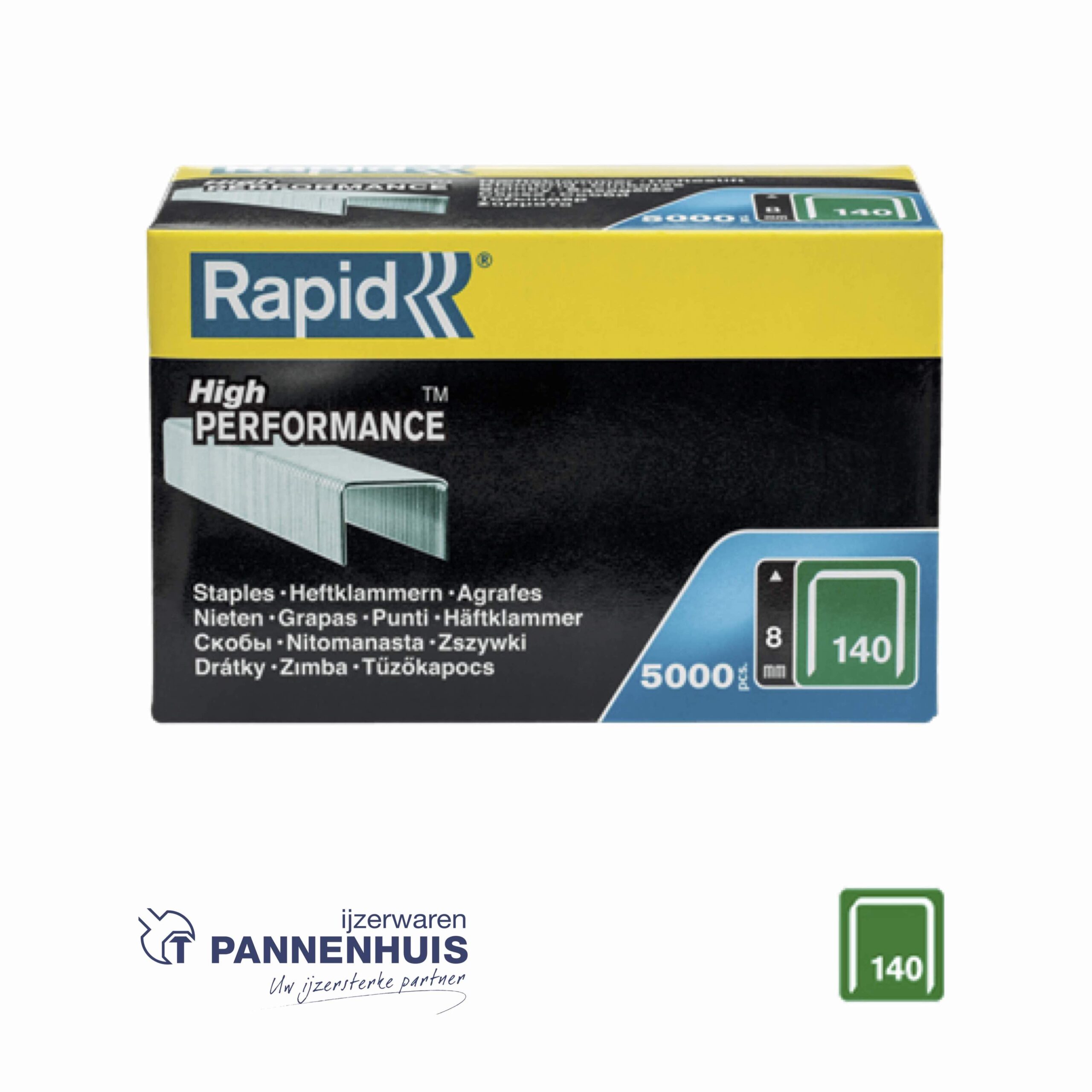 Rapid Nr. 140 vlakdraadnieten 8 mm (5000 st)
