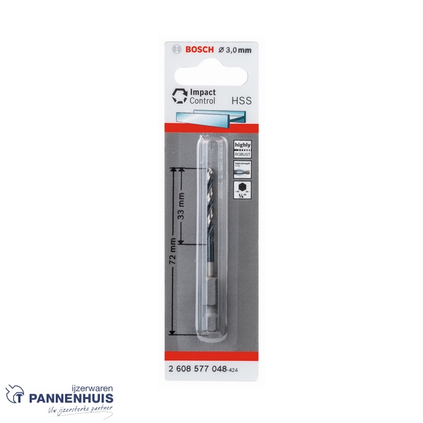 Bosch Spiraalboor HSS zeskantschacht 3 x 33 x 72 mm - Afbeelding 2