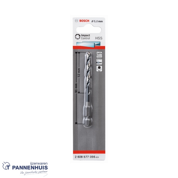 Bosch Spiraalboor HSS zeskantschacht 5 x 52 x 91 mm - Afbeelding 2