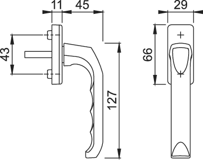 Hoppe raamkrukje 013/U34 ral 9016 wit - Afbeelding 2