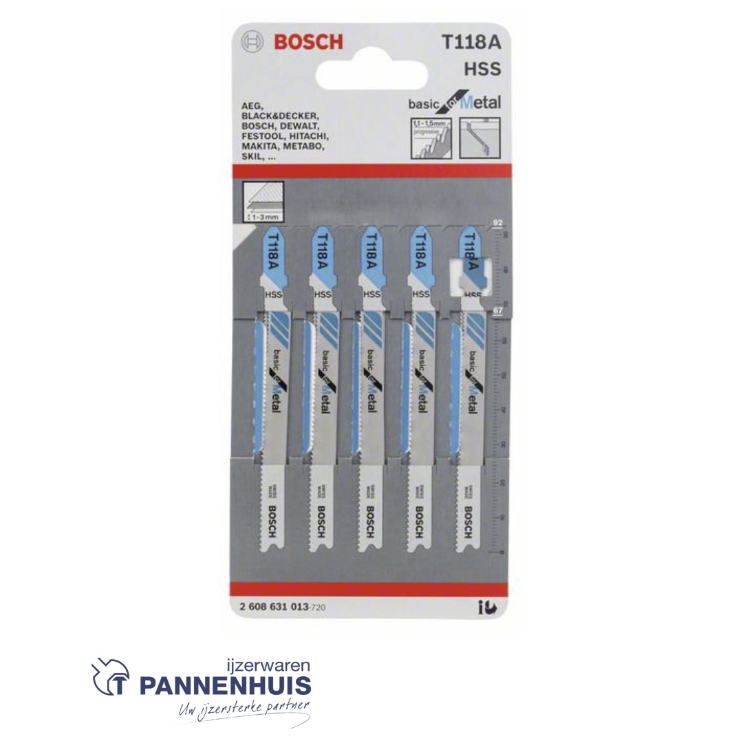 Bosch Decoupeerzaagblad T118 A Basic for Metal 5x - Afbeelding 2