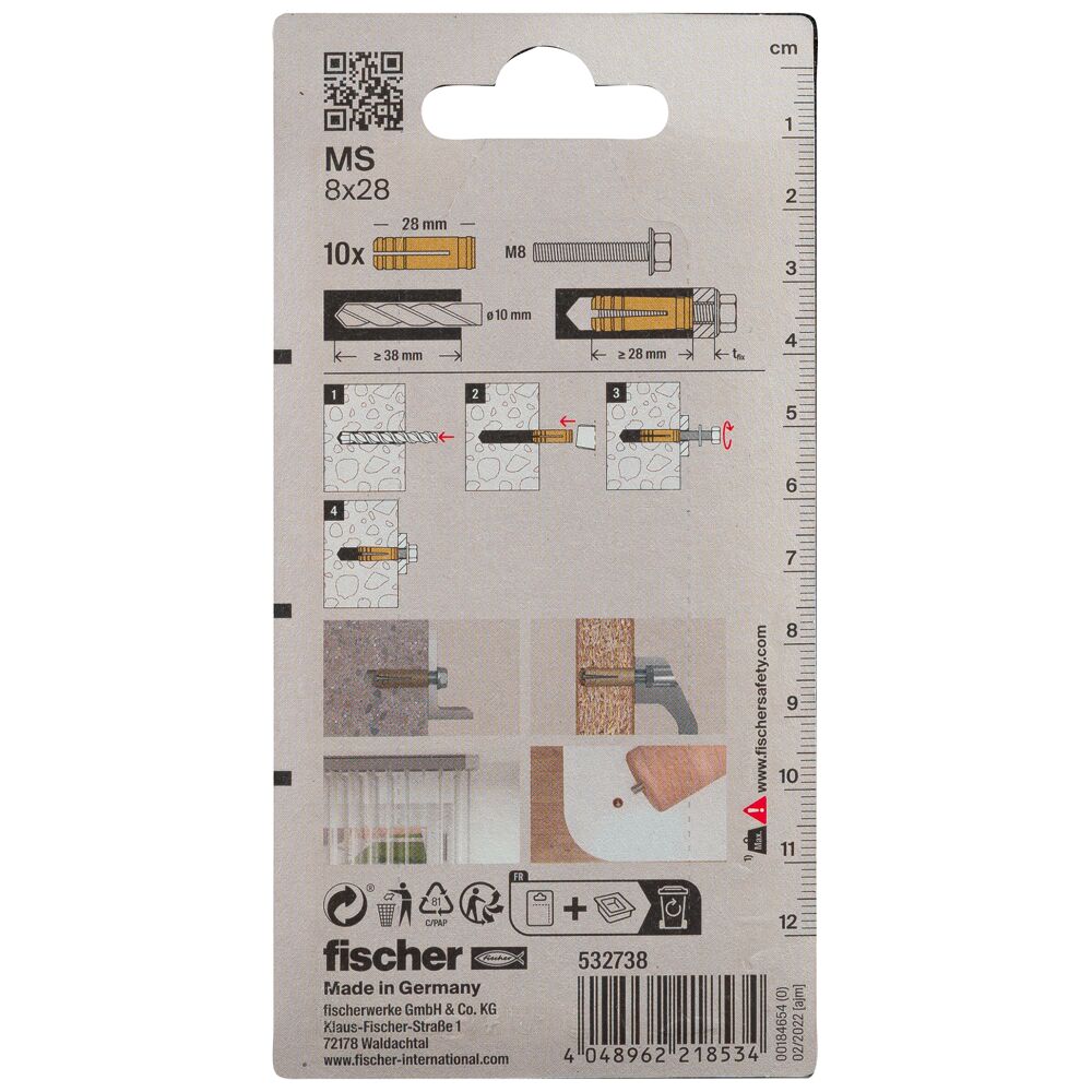 fischer Messingplug MS 8 x 28 (blister) - Afbeelding 4