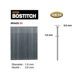 Bostitch 16GA Finish nail 63MM INOX 1M