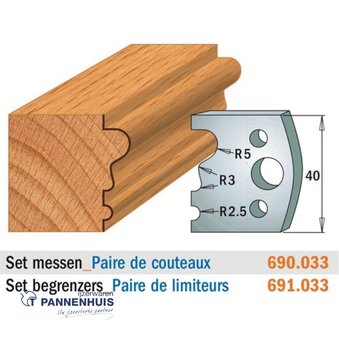 CMT Profielmessen I=40x4mm 2 stuks nr.033